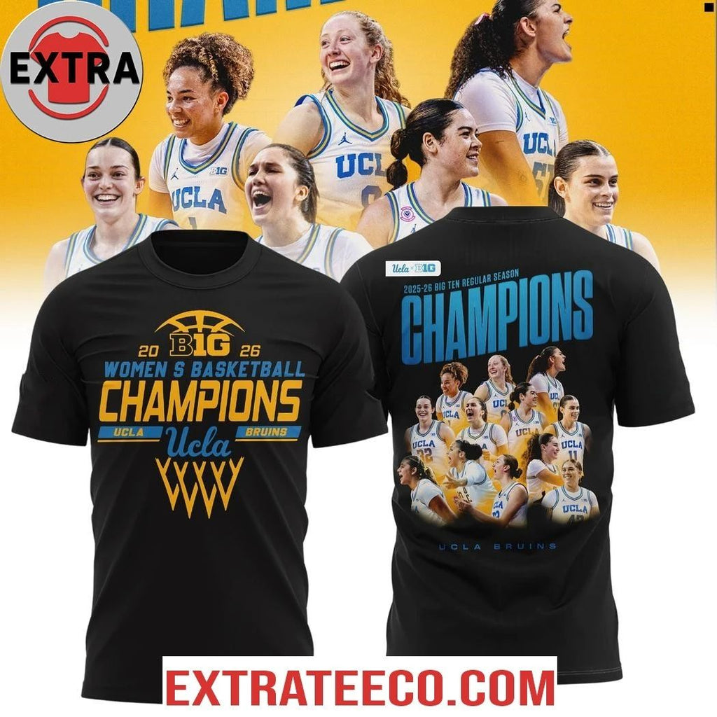 UCLA Bruins Big Ten Women’s Basketball Champions 2026 Two Sided Hoodie Shirt
