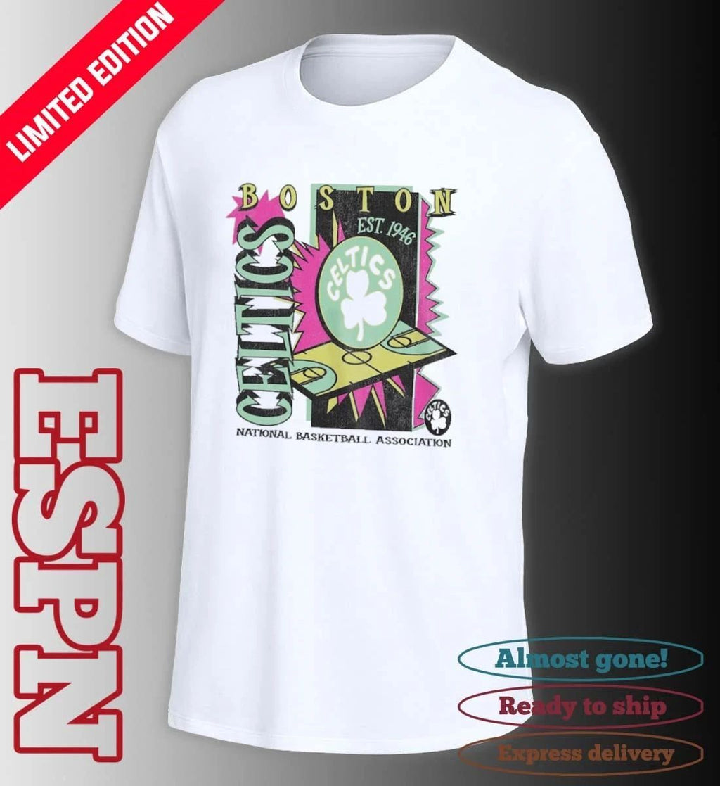 Boston Celtics NBA Neon Court Shock T-Shirt