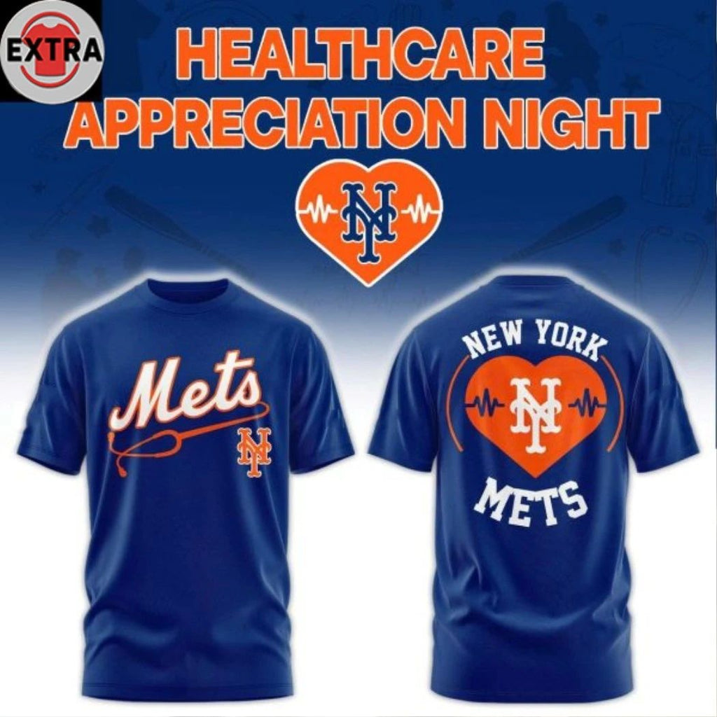 New York Mets Healthcare Appreciation Night 2026 Celebrate Logo Two Sided T-shirt