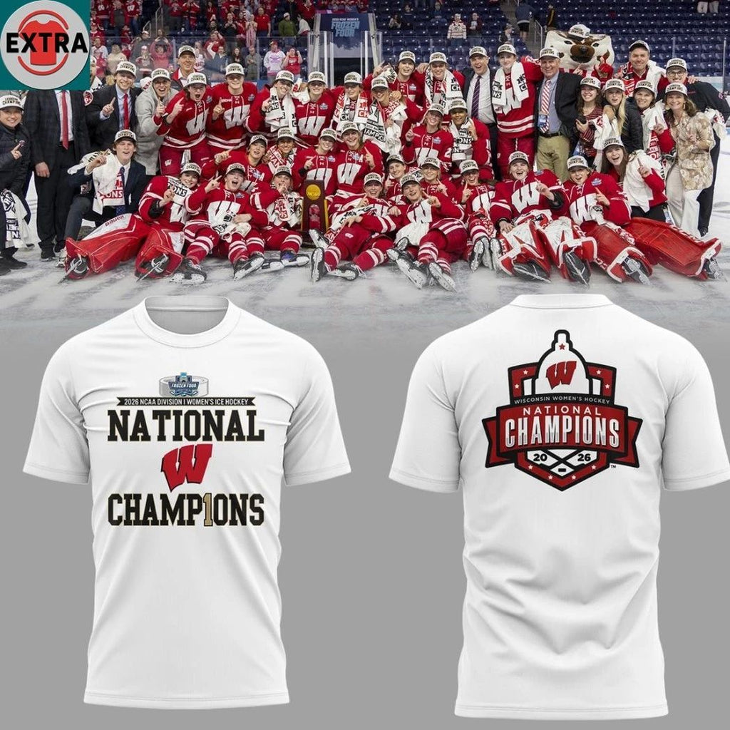 Wisconsin Badgers 2026 Women’s Hockey National Champions Logo Two Sided Hoodie Shirts
