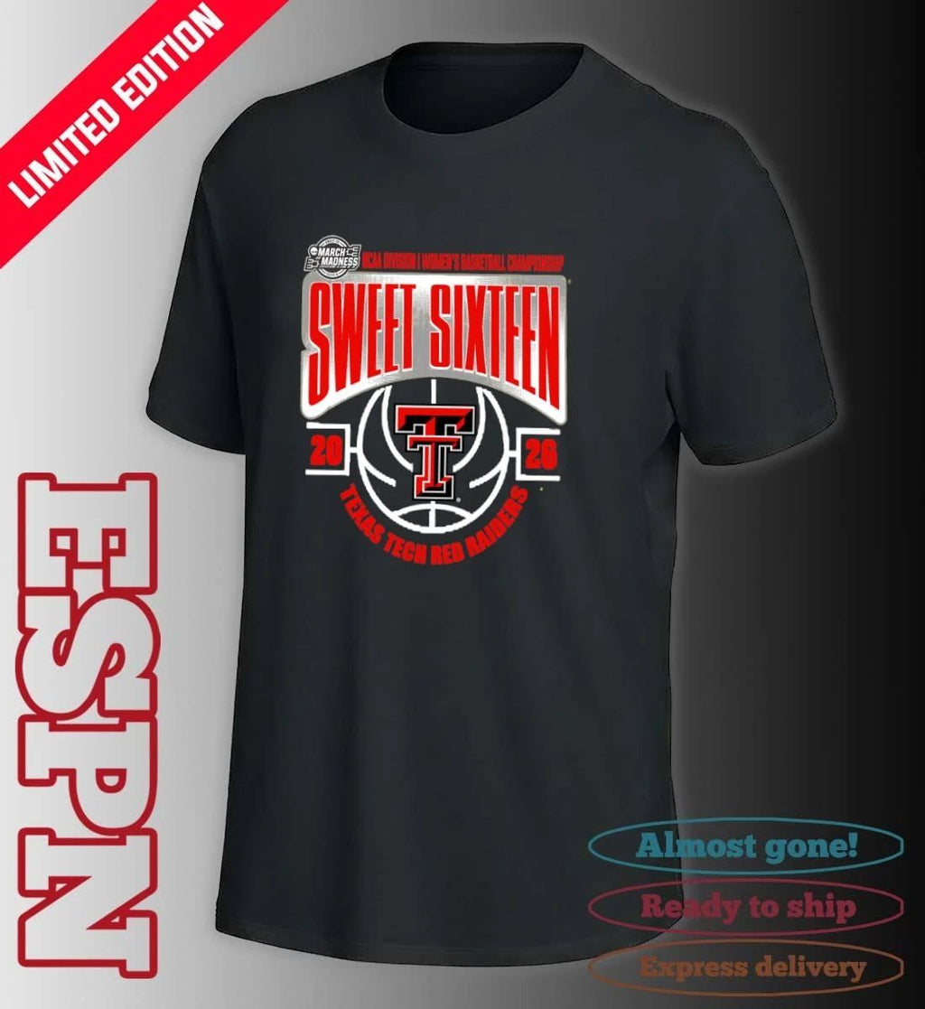 Texas Tech Red Raiders Sweet 16 NCAA DI Women’s Basketball Tournament March Madness 2026 T-Shirt