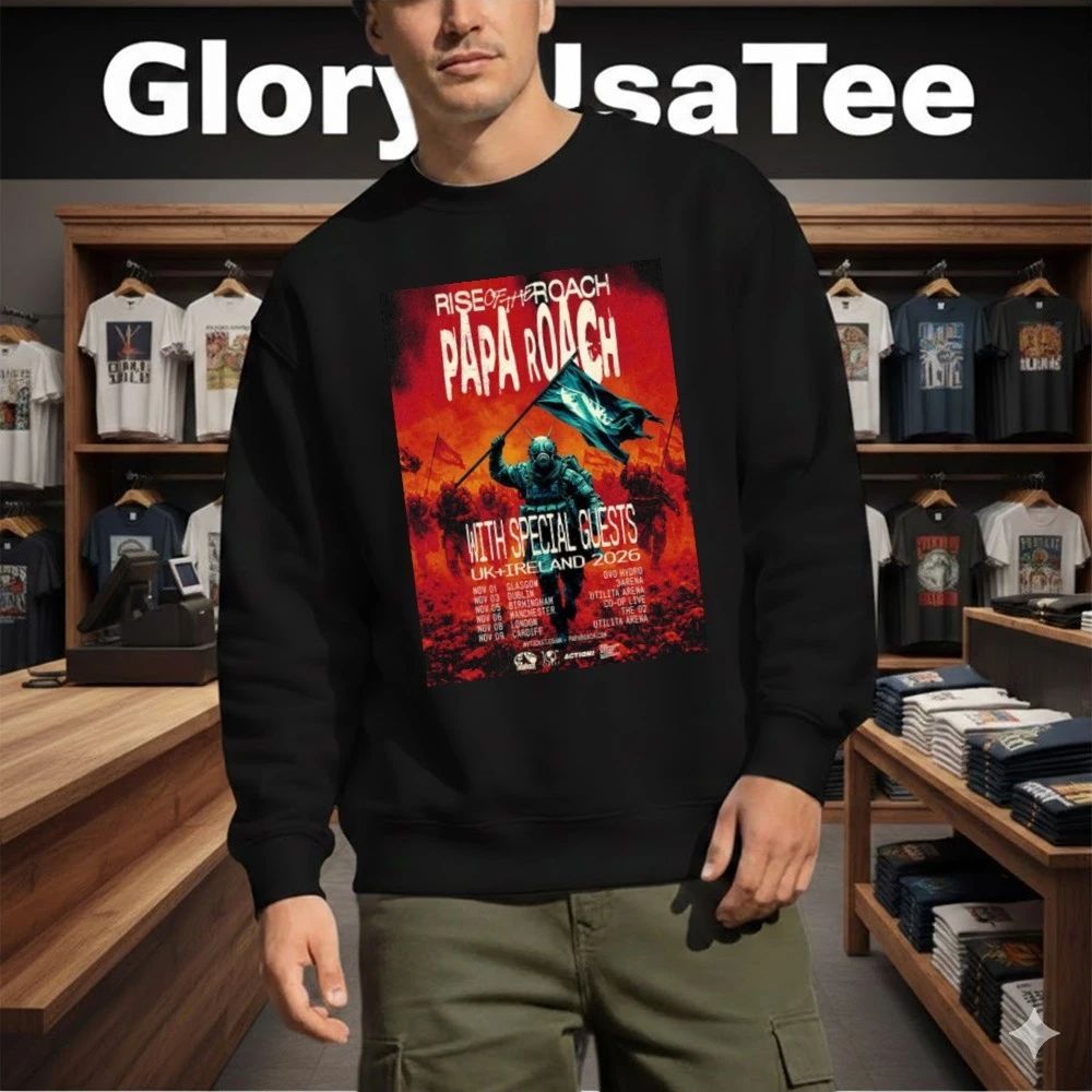 Papa Roach Rise Of The Roach UK And Ireland 2026 Schedule Venue Dates Poster Shirt