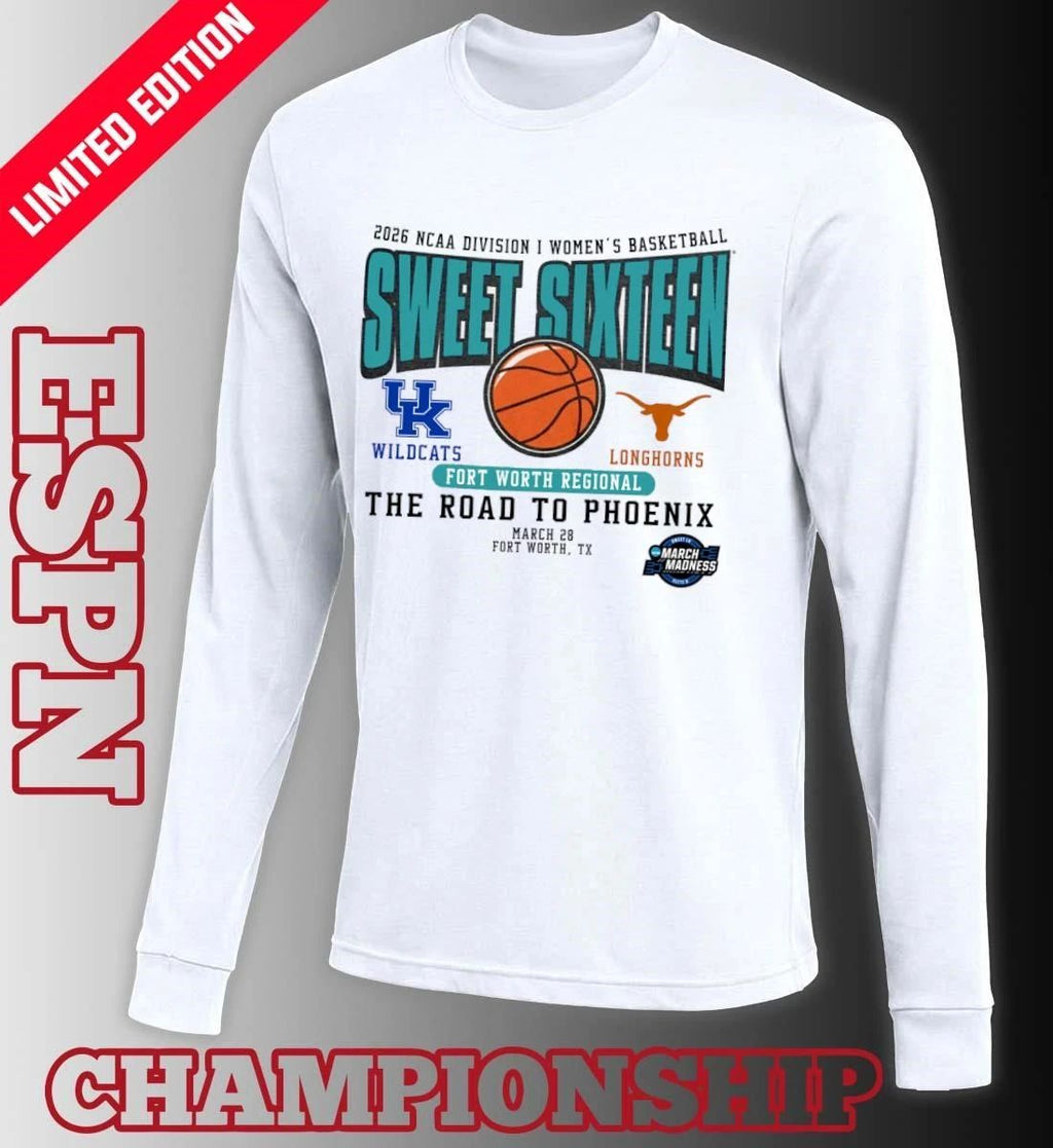 Kentucky Vs Texas 2026 NCAA DI Women’s Basketball Sweet Sixteen T-Shirt