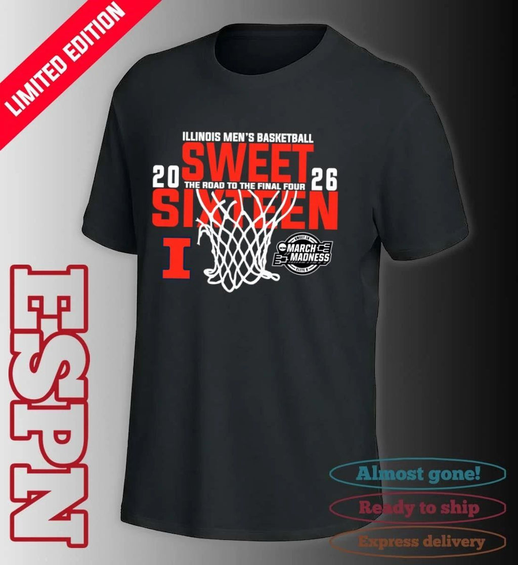 Illinois Men’s Basketball 2026 Sweet Sixteen The Road To The Final Four Shirt