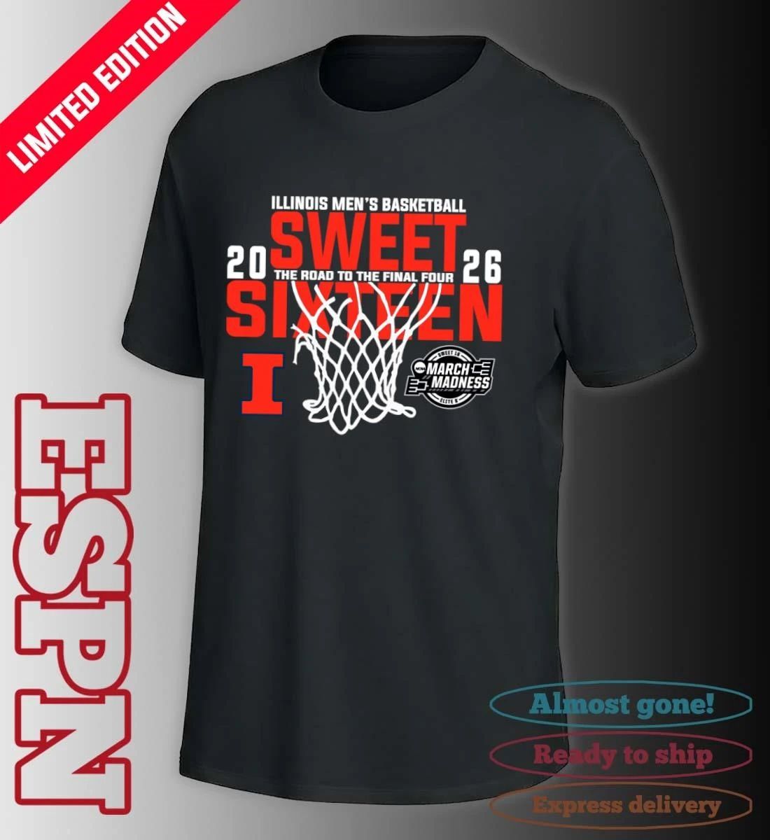 Illinois Men’s Basketball 2026 Sweet Sixteen The Road To The Final Four Shirt