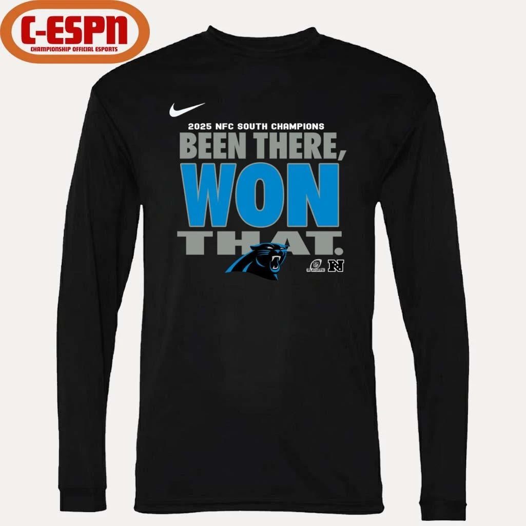 Been There Won That Carolina Panthers 2025 NFC South Division Champions Locker Room T-shirt