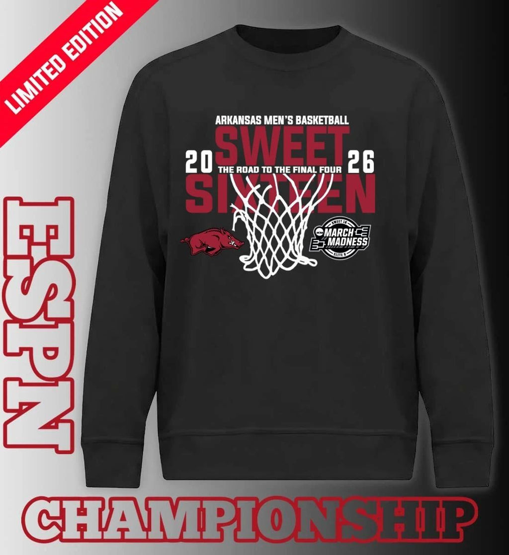 Arkansas Men’s Basketball 2026 Sweet Sixteen The Road To The Final Four Shirt