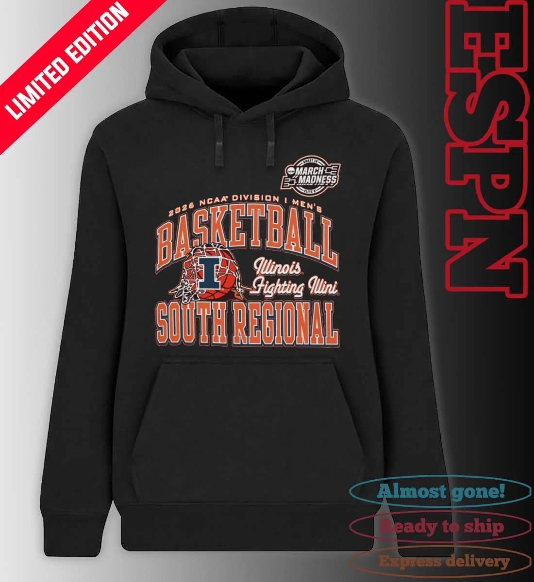 Illinois Fighting Illini 2026 NCAA DI Men’s Basketball Sweet 16 – South Regional T-Shirt