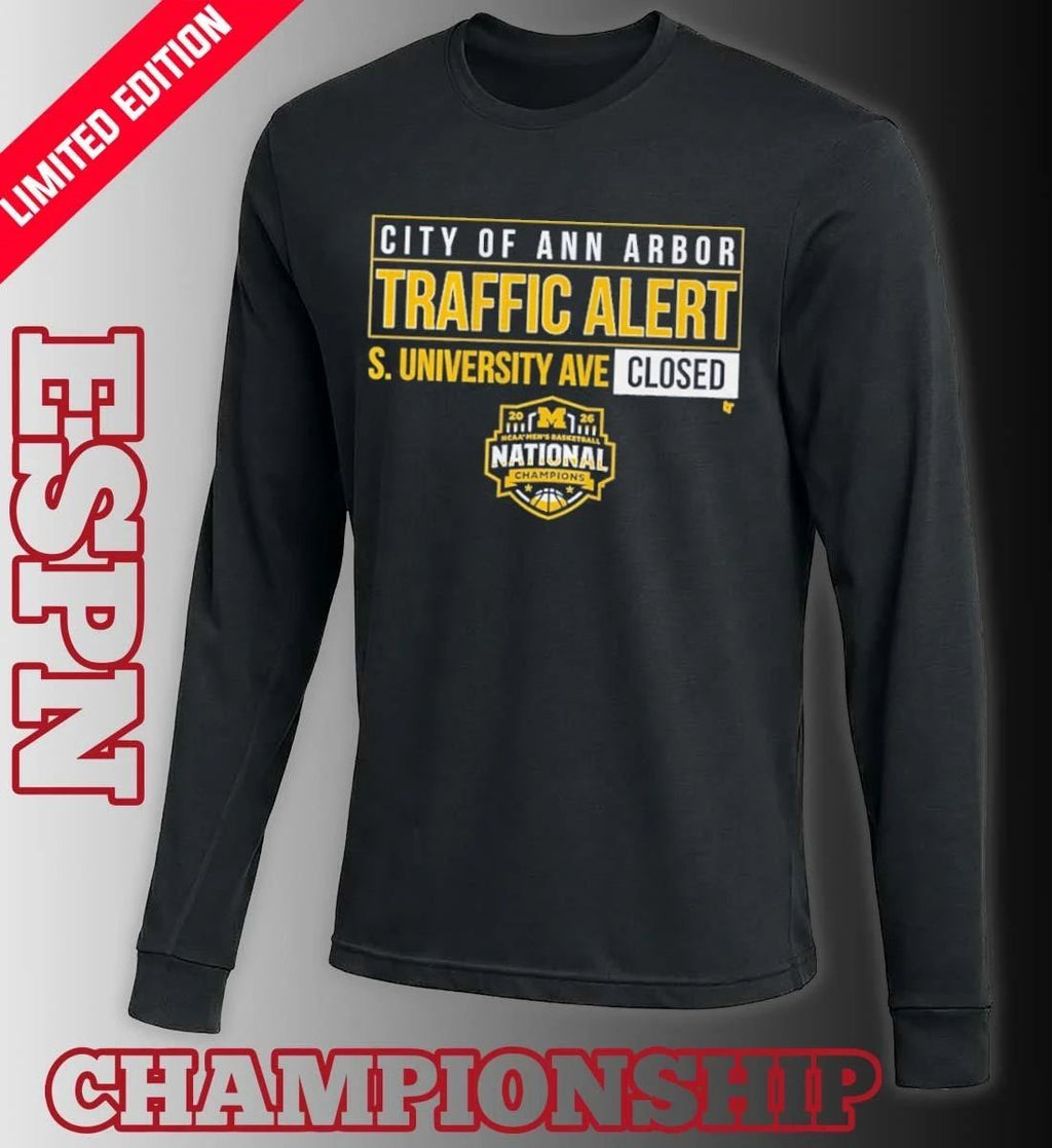 Michigan Wolverines 2026 National Champions S. University Ave Closed Shirt