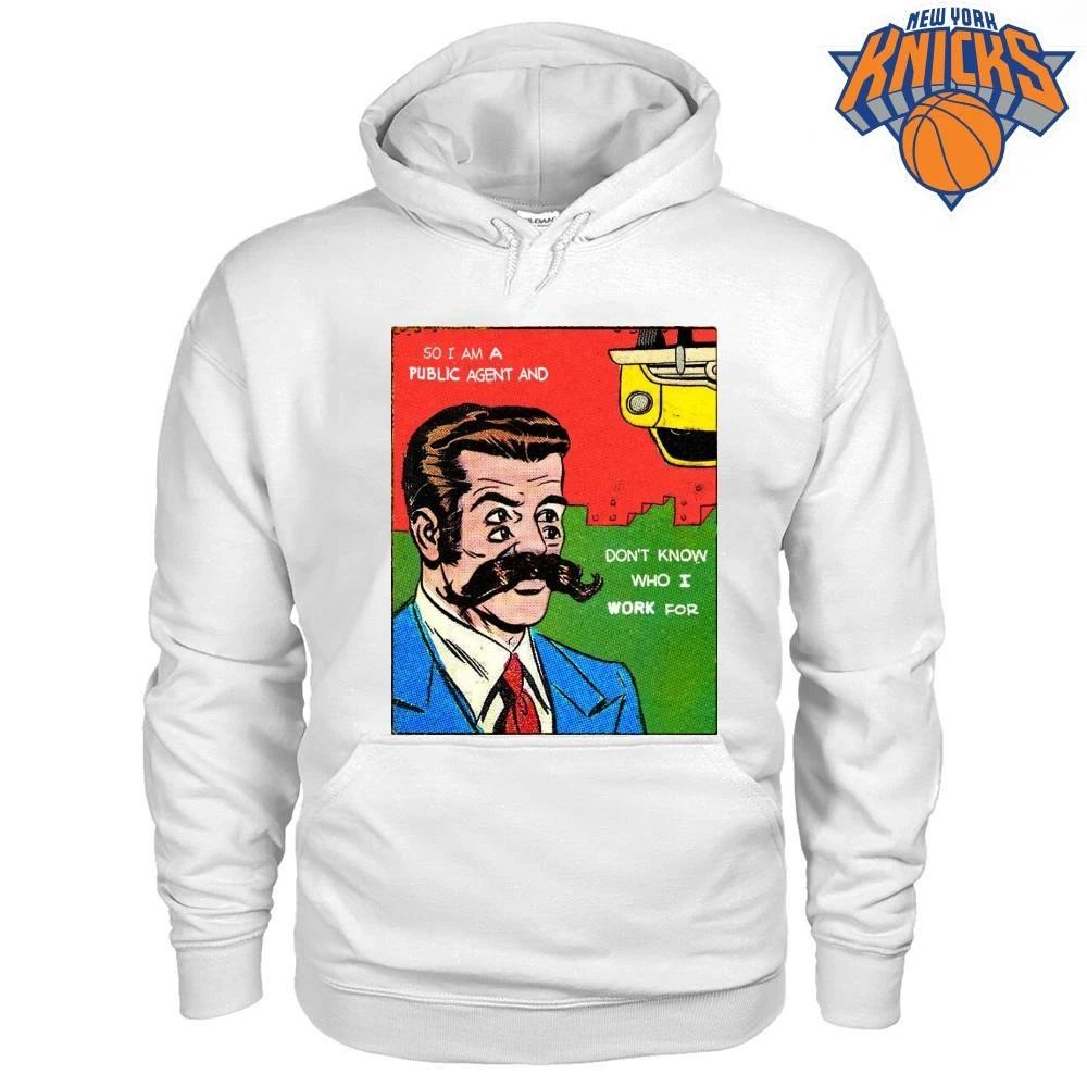 Vintage Comic Public Agent Four Eyes Mustache Retro Pop Art Shirt