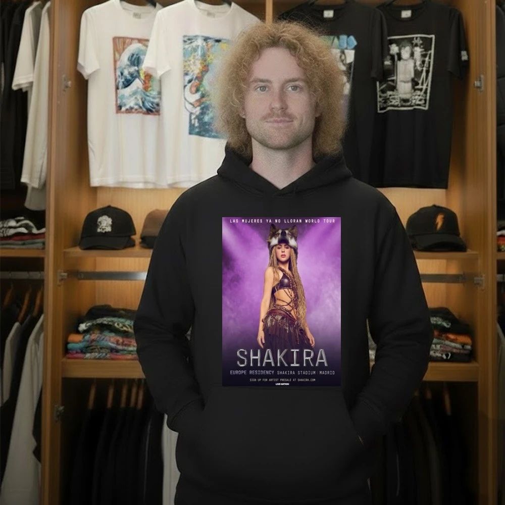 Shakira Las Mujeres Ya No Lloran World Tour 2026 Europe Residency In Madrid Spain Poster Shirt