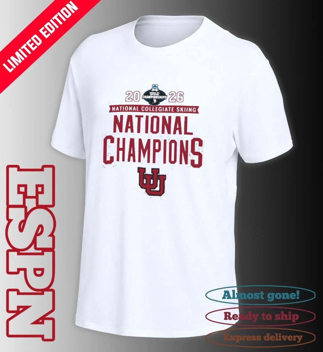 Utah Utes 2026 NCAA Skiing National Champions T-Shirt
