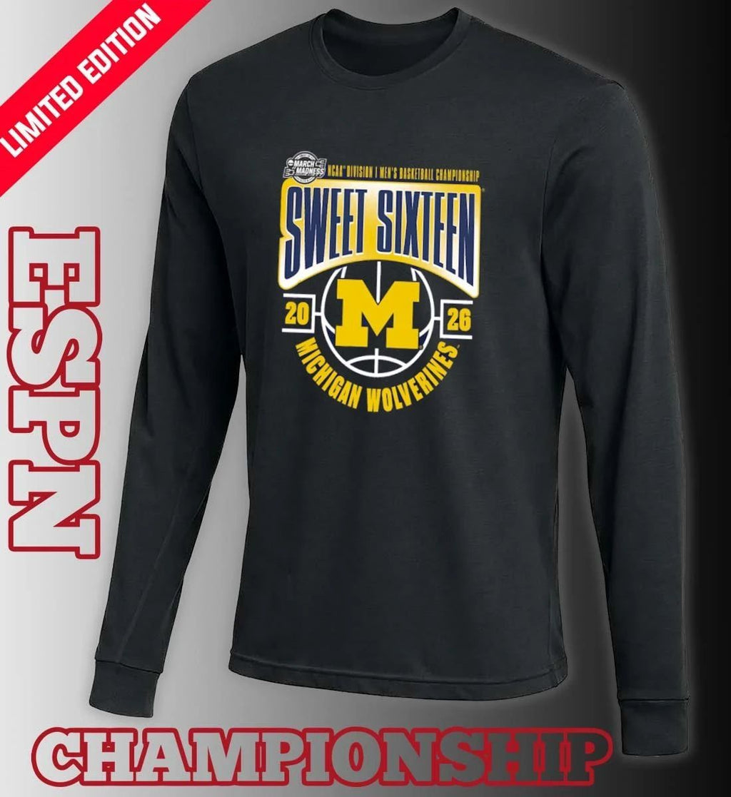Michigan Wolverines Sweet 16 NCAA DI Men’s Basketball Tournament March Madness 2026 T-Shirt