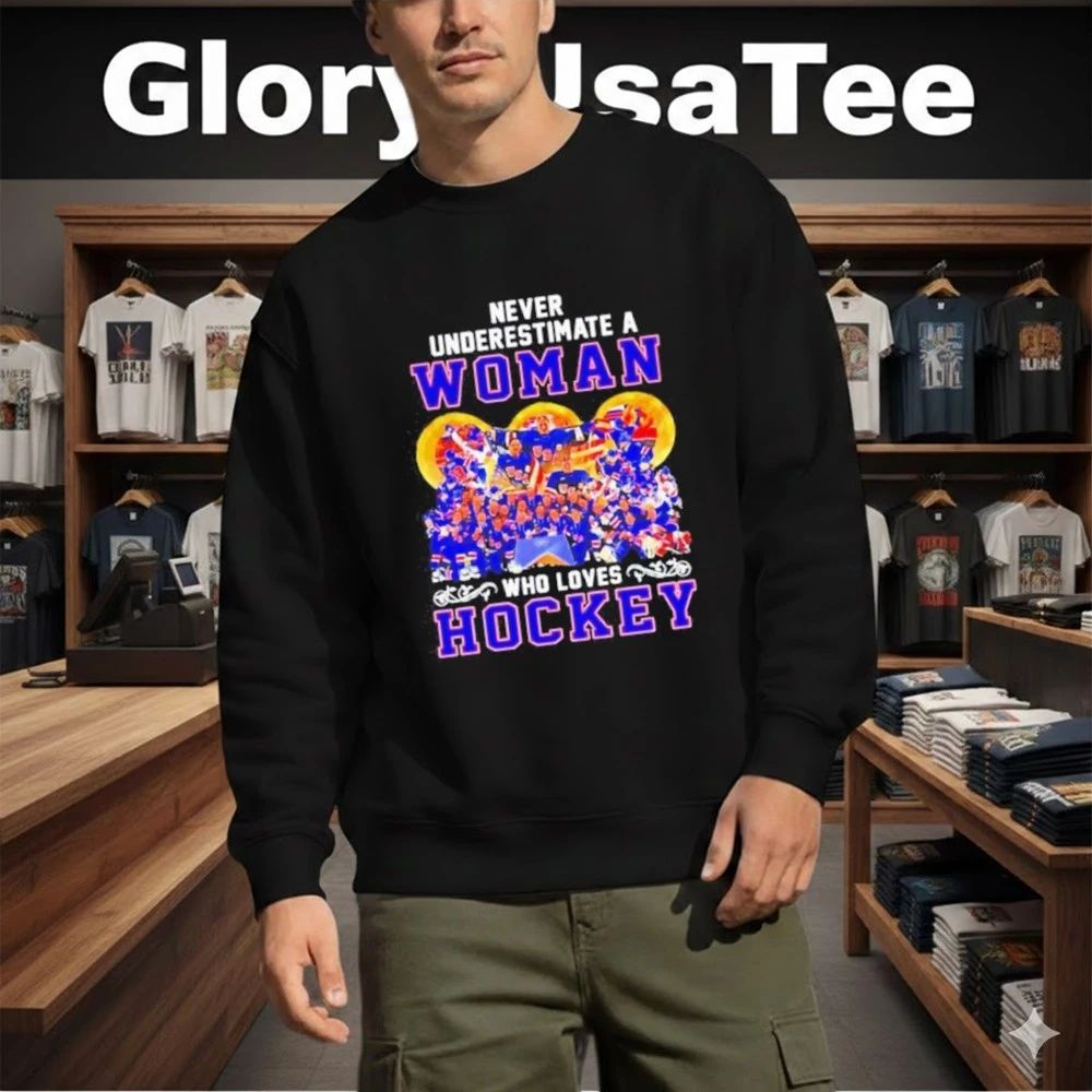 Usa women hockey never underestimate a woman who loves hockey graphic Shirt