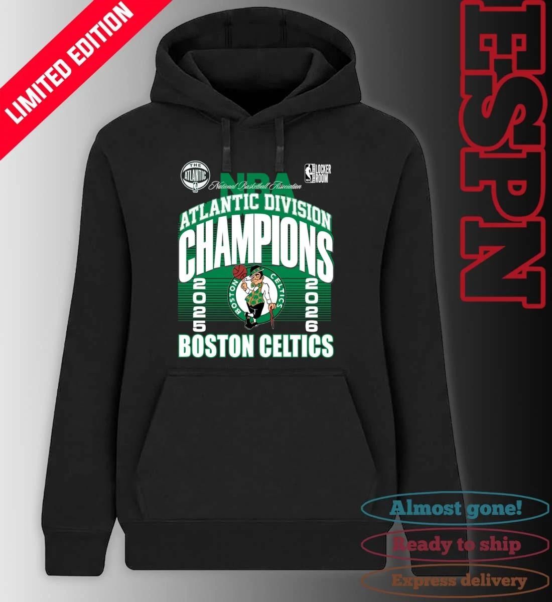 Boston Celtics 2026 Atlantic Division Champions Locker Room T-Shirt