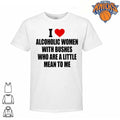 I Heart Alcoholic Women With Bushes Funny Rude Meme Text Saying Typography Graphic Shirt