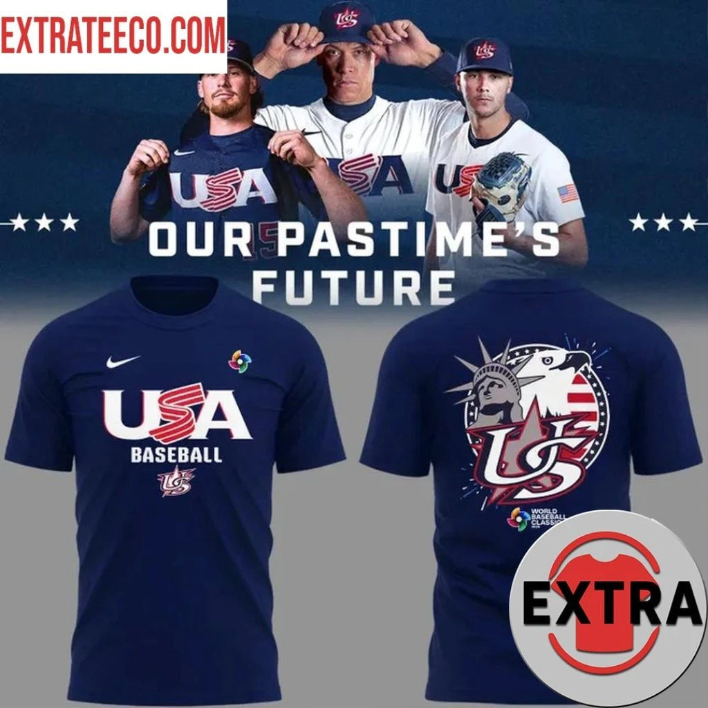 Special 2026 World Baseball Classic USA Baseball Team New Uniform Logo Two Sided T-Shirt
