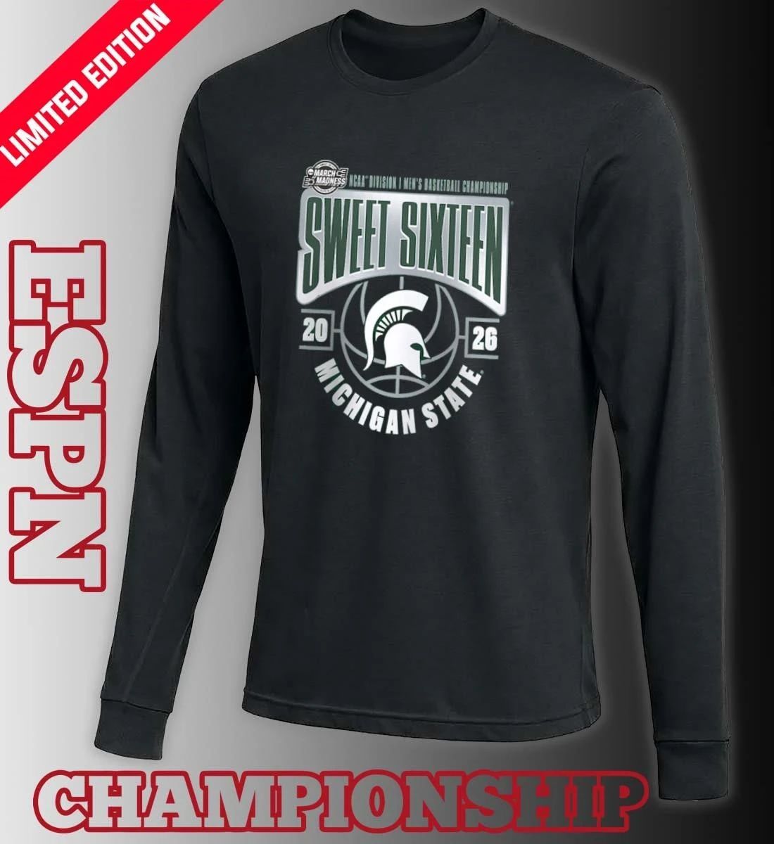 Michigan State Spartans Sweet 16 NCAA DI Men’s Basketball Tournament March Madness 2026 T-Shirt