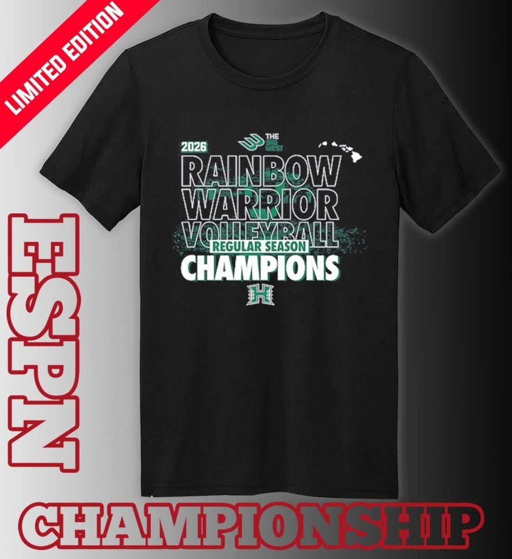 Hawaii Rainbow Warriors 2026 The Big West Volleyball Regular Season Champions T-Shirt