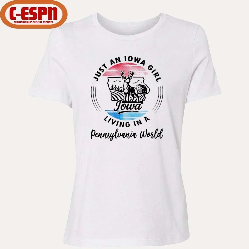 Reindeer Just An Iowa Girl Living In A Pennsylvania World Shirt