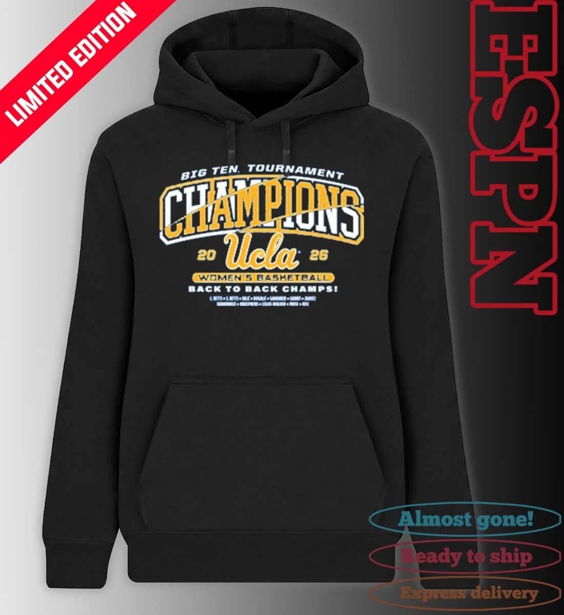 UCLA Bruins Back 2 Back Big Ten Women’s Basketball Tournament Champions T-Shirt
