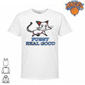 Vintage Pussy Real Good White Cat Cartoon Innuendo Graphic Novelty Humor Shirt