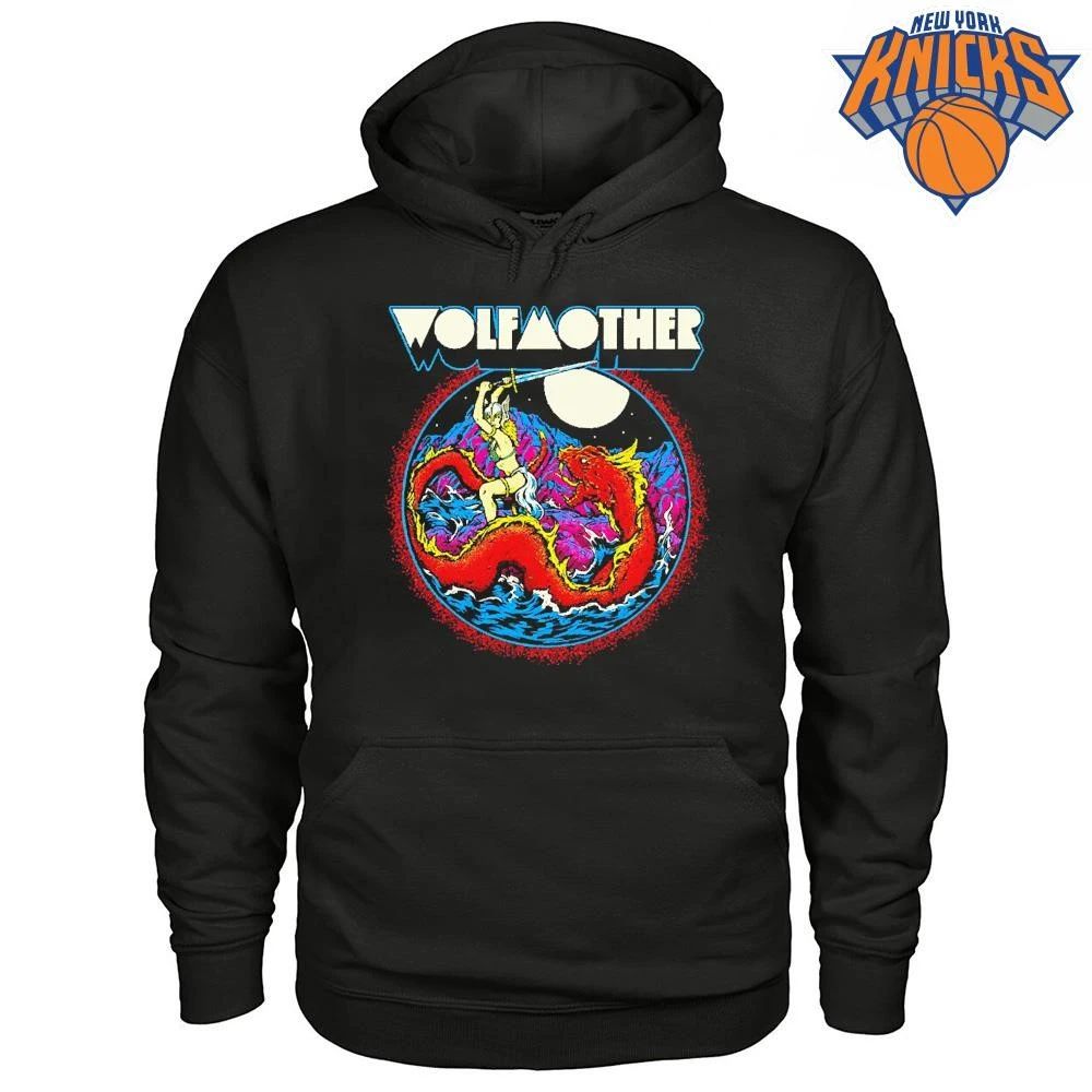 Wolfmother Valkyrie Warrior Sword Fight Giant Sea Monster Dragon Rock Band Shirt