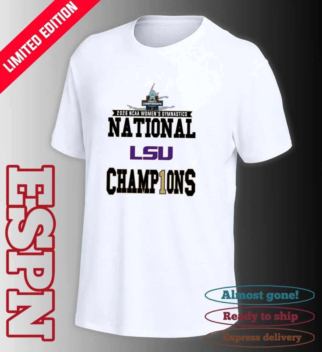 LSU Women’s Gymnastics 2026 NCAA National Champions Locker Room T-Shirt