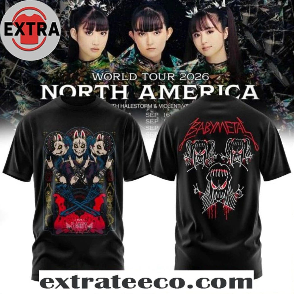 Baby Metal World Tour 2026 North America Logo Two Sided T-Shirt – Perfect Gift for Men & Women