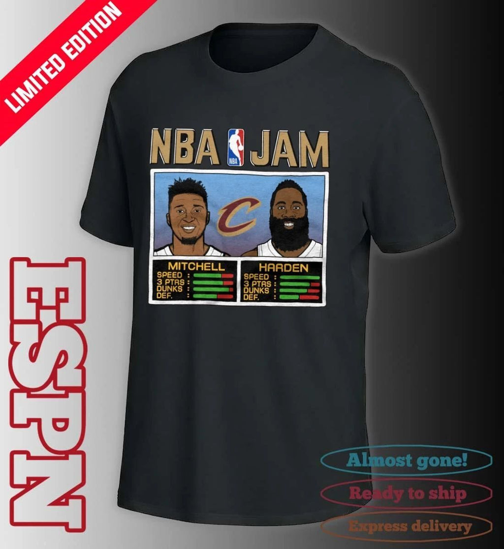 NBA Jam Cleveland Cavaliers Mitchell And Harden Shirt