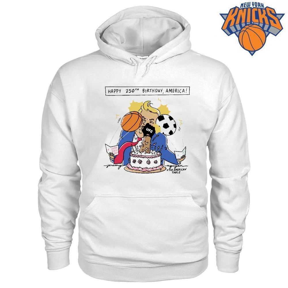Happy 4th of July Donald Trump 250th Birthday America Basketball Soccer UFC Punch Cake shirt