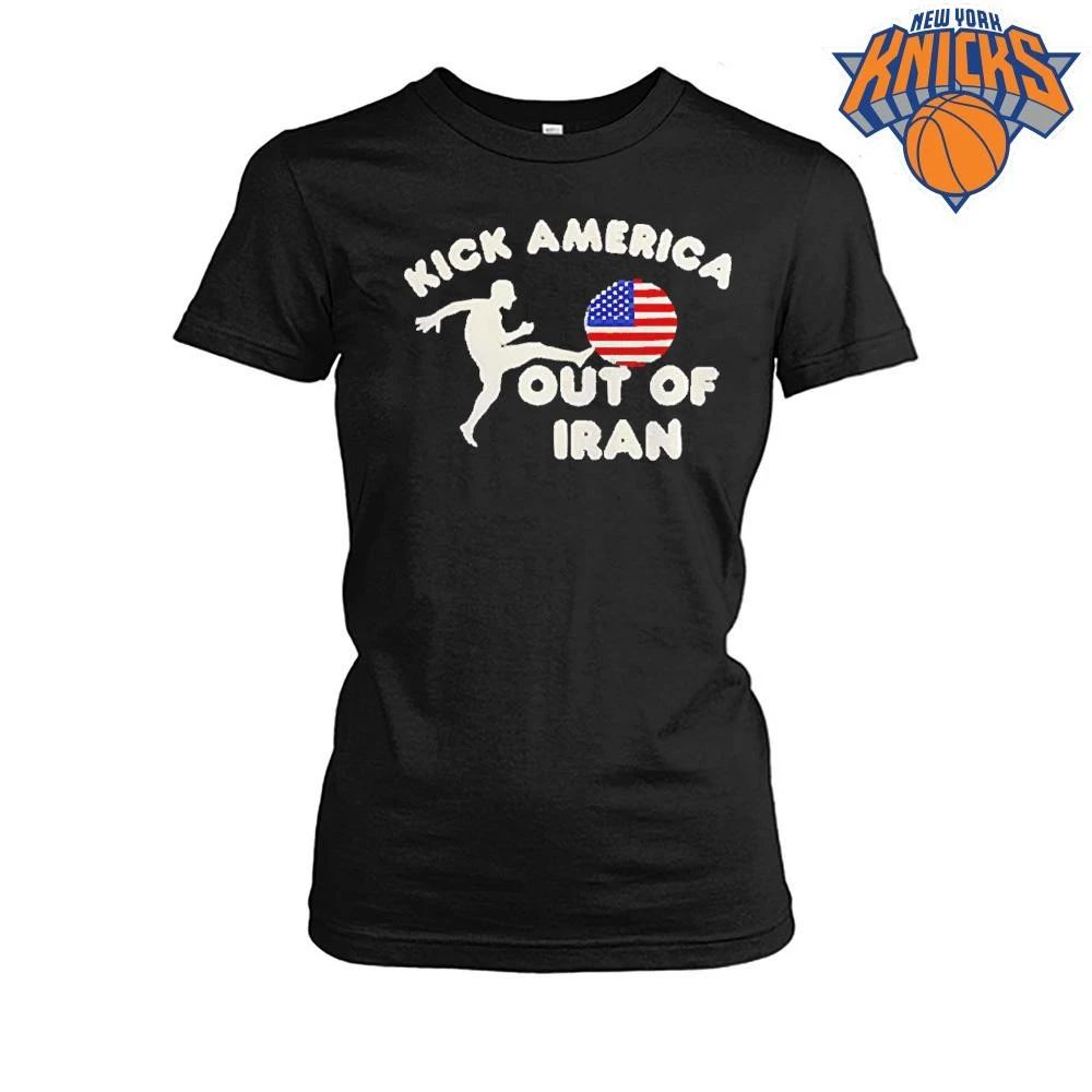 Vintage Retro Kick America Out Of Iran Football Soccer Political Graphic shirt
