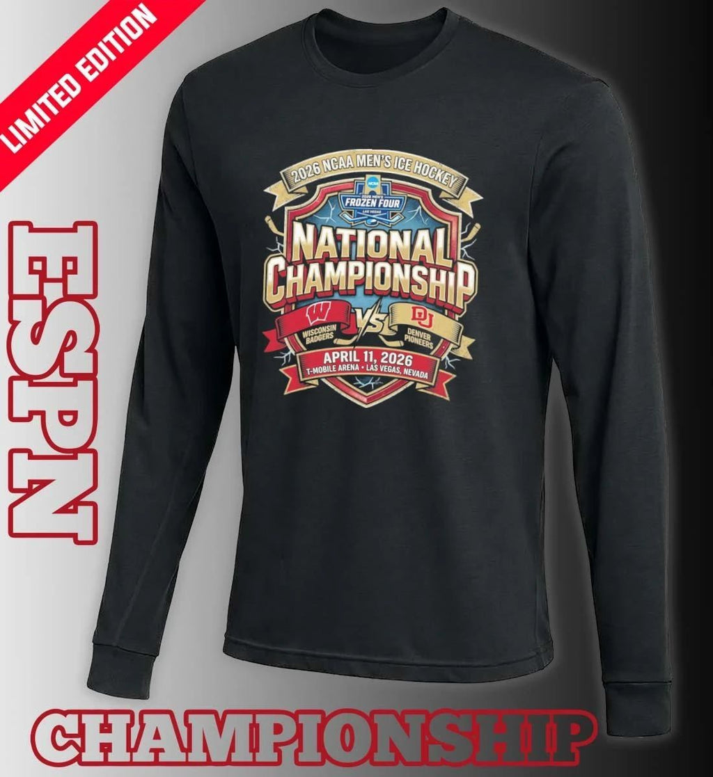 Denver Pioneers Vs Wisconsin Badgers 2026 NCAA DI Men’s Ice Hockey National Championship Vintage T-shirt