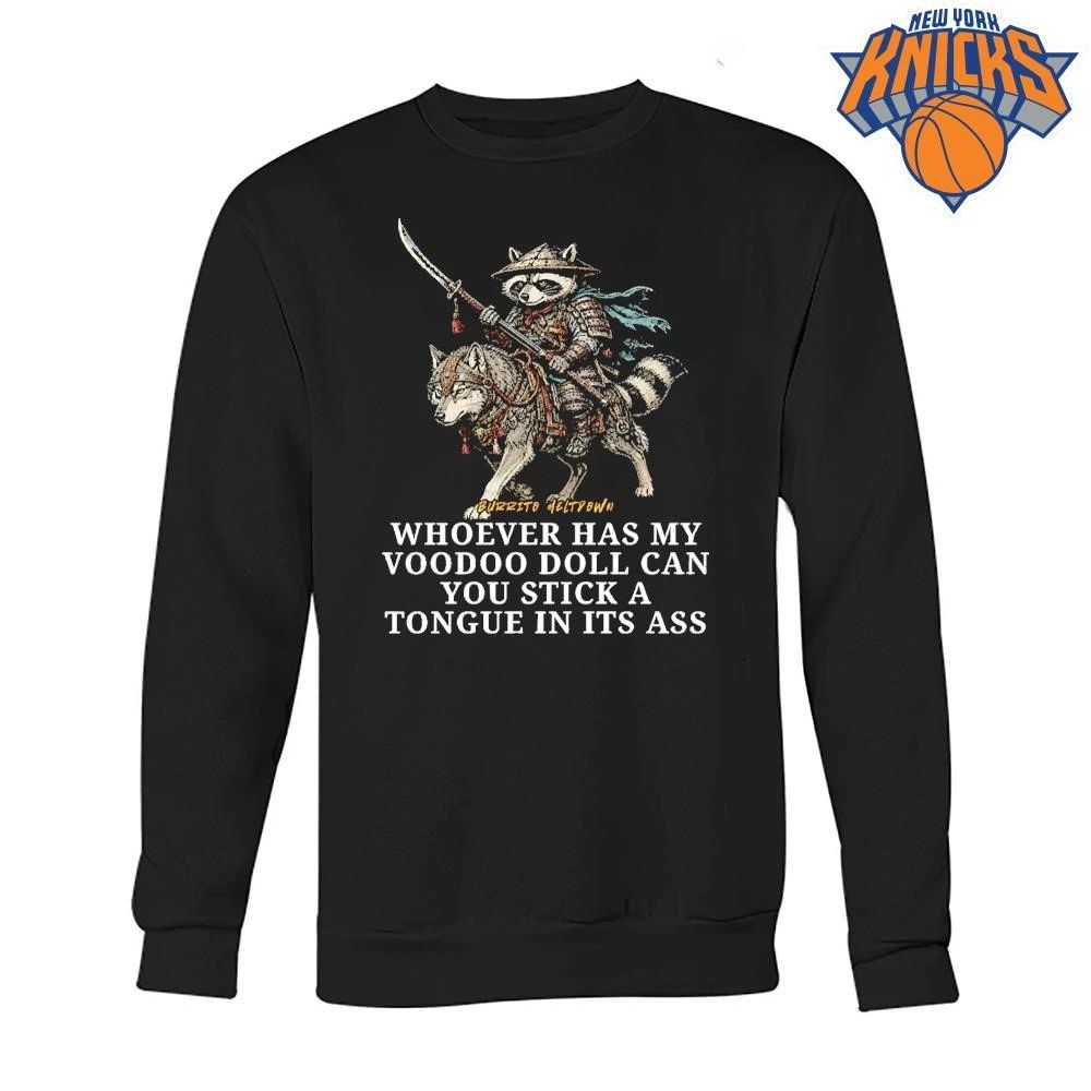 Burrito Meltdown Raccoon Samurai Riding Wolf Voodoo Doll Meme shirt