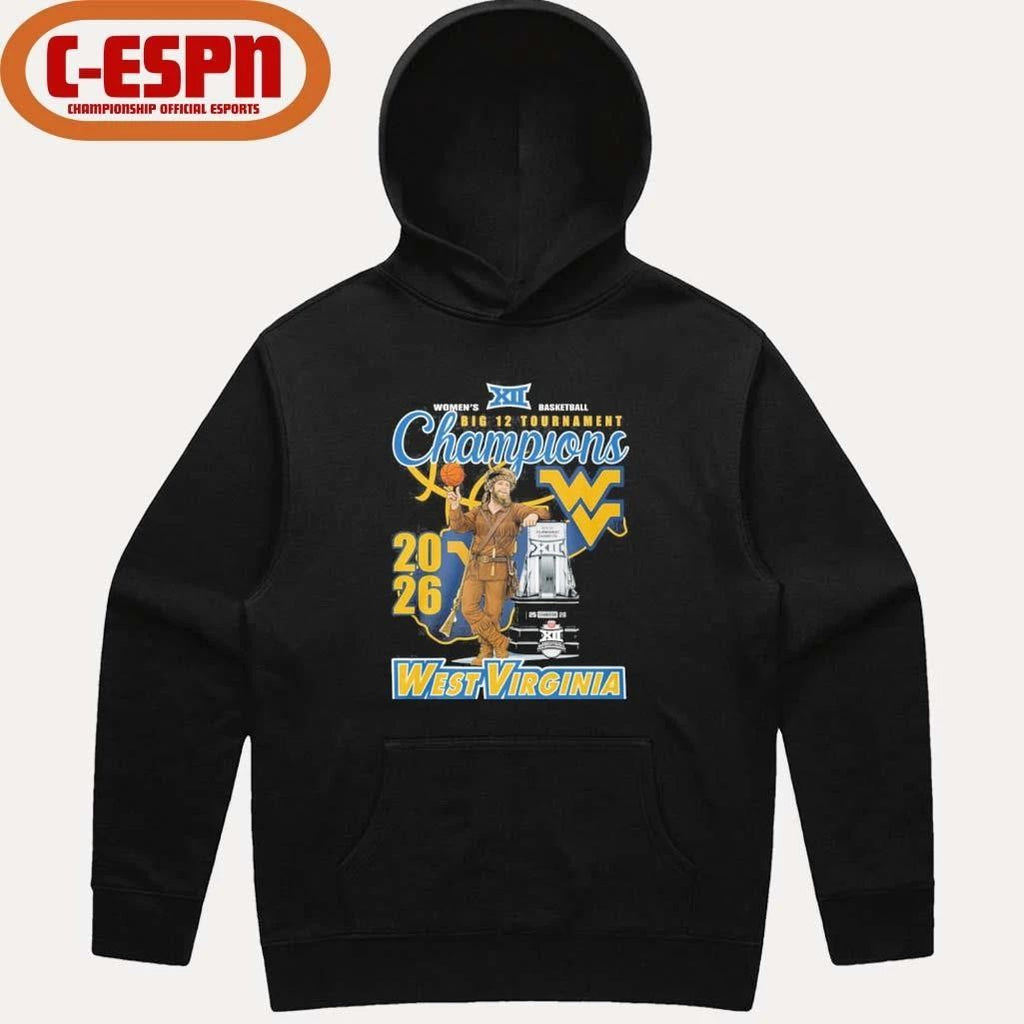 West Virginia Mountaineers Mascot 2026 Big 12 Women’s Basketball Tournament Champions Shirt