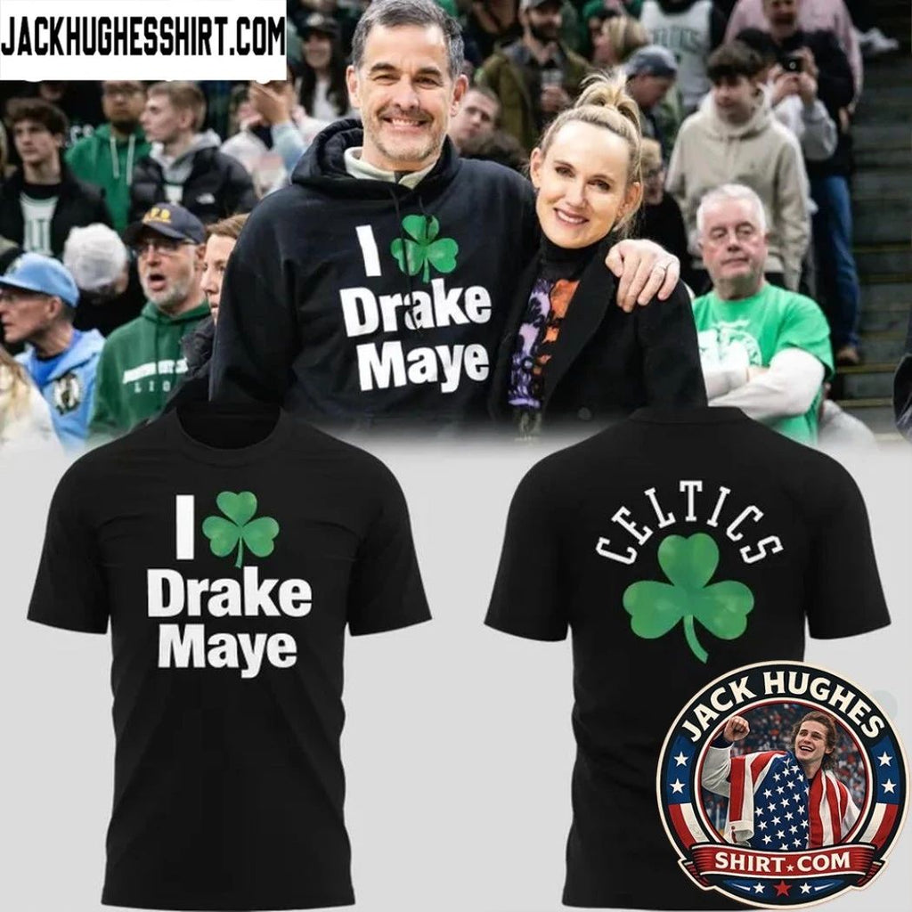 I Drake Maye Boston Celtics Logo Two Sided Graphic T-Shirt