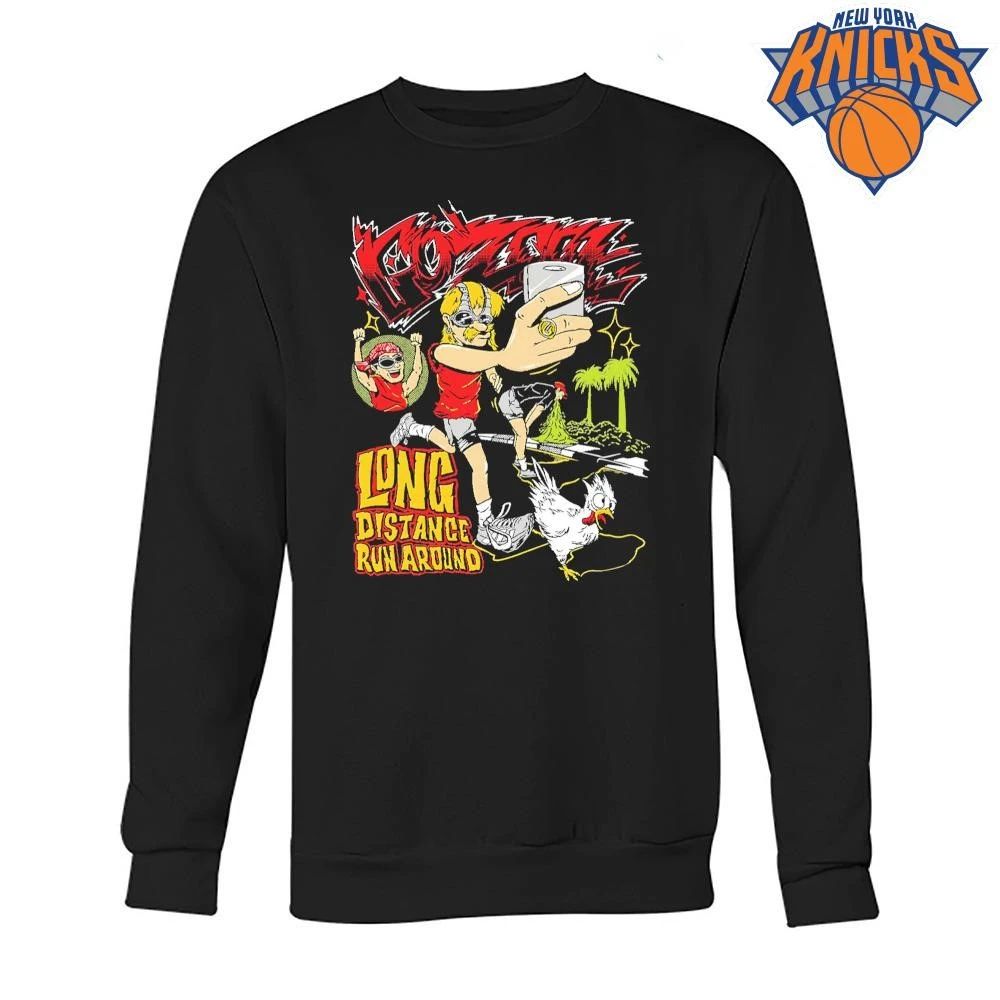 Cartoon Long Distance Run Around Runner selfie Chicken vomiting shirt