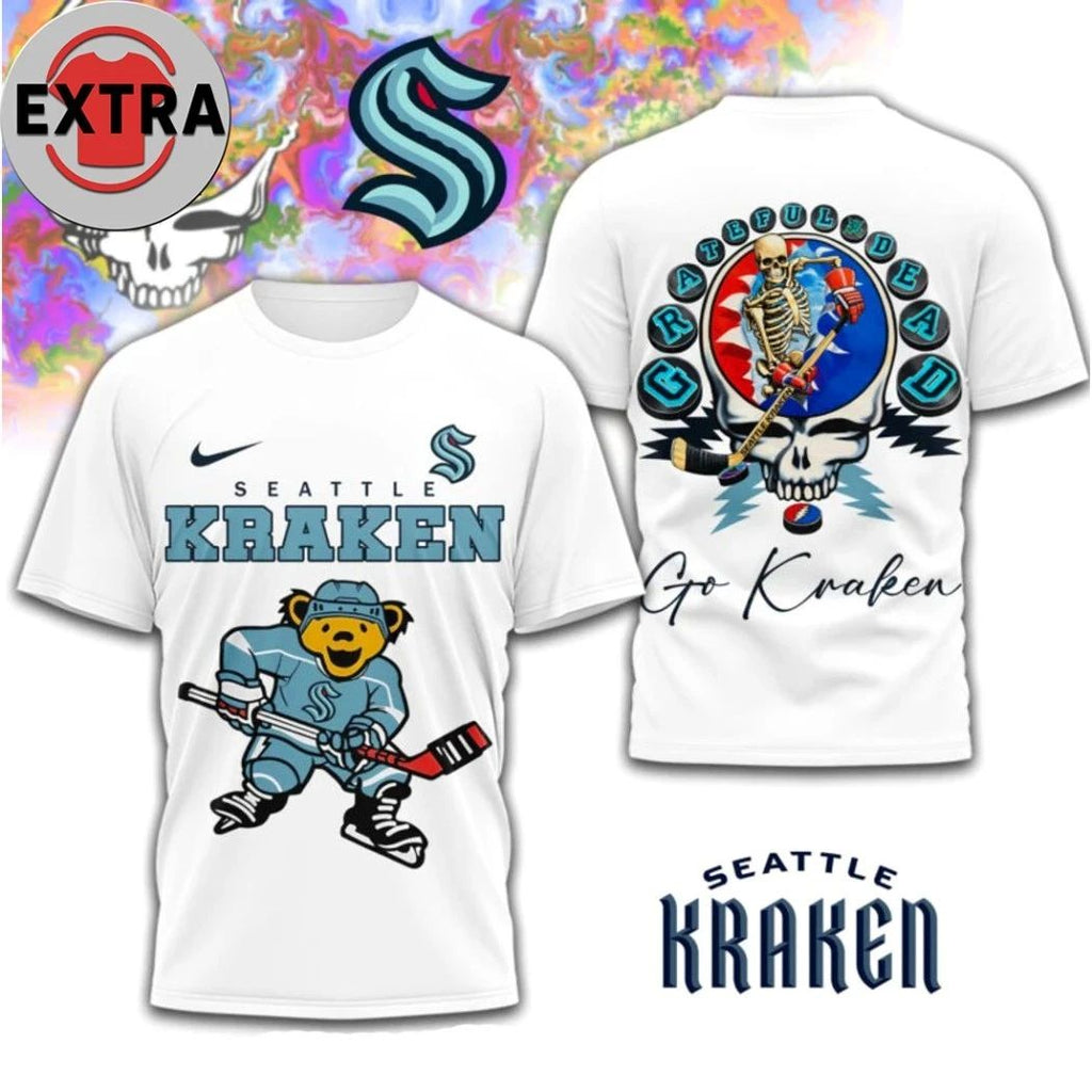 Original Seattle Kraken x Deadhead Death Check Go Kraken Shirt