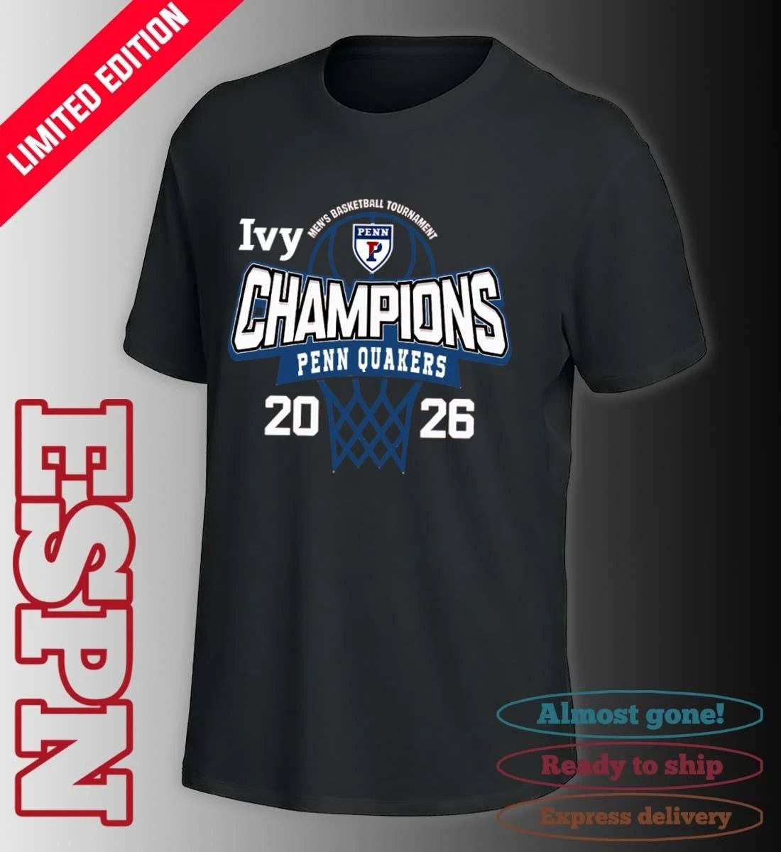 Penn Quakers 2026 Ivy League Men’s Basketball Tournament Champions Shirt