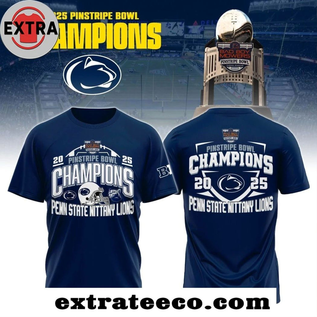 Penn State Nittany Lions Pinstripe Bowl Champions Helmet And Logo T-Shirt