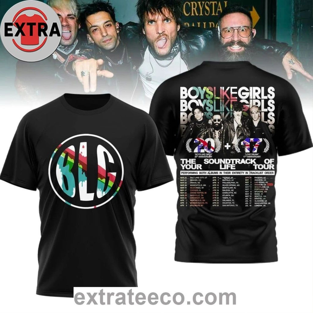 Original Boys Like Girls The Soundtrack Of Your Life Tour T-Shirt