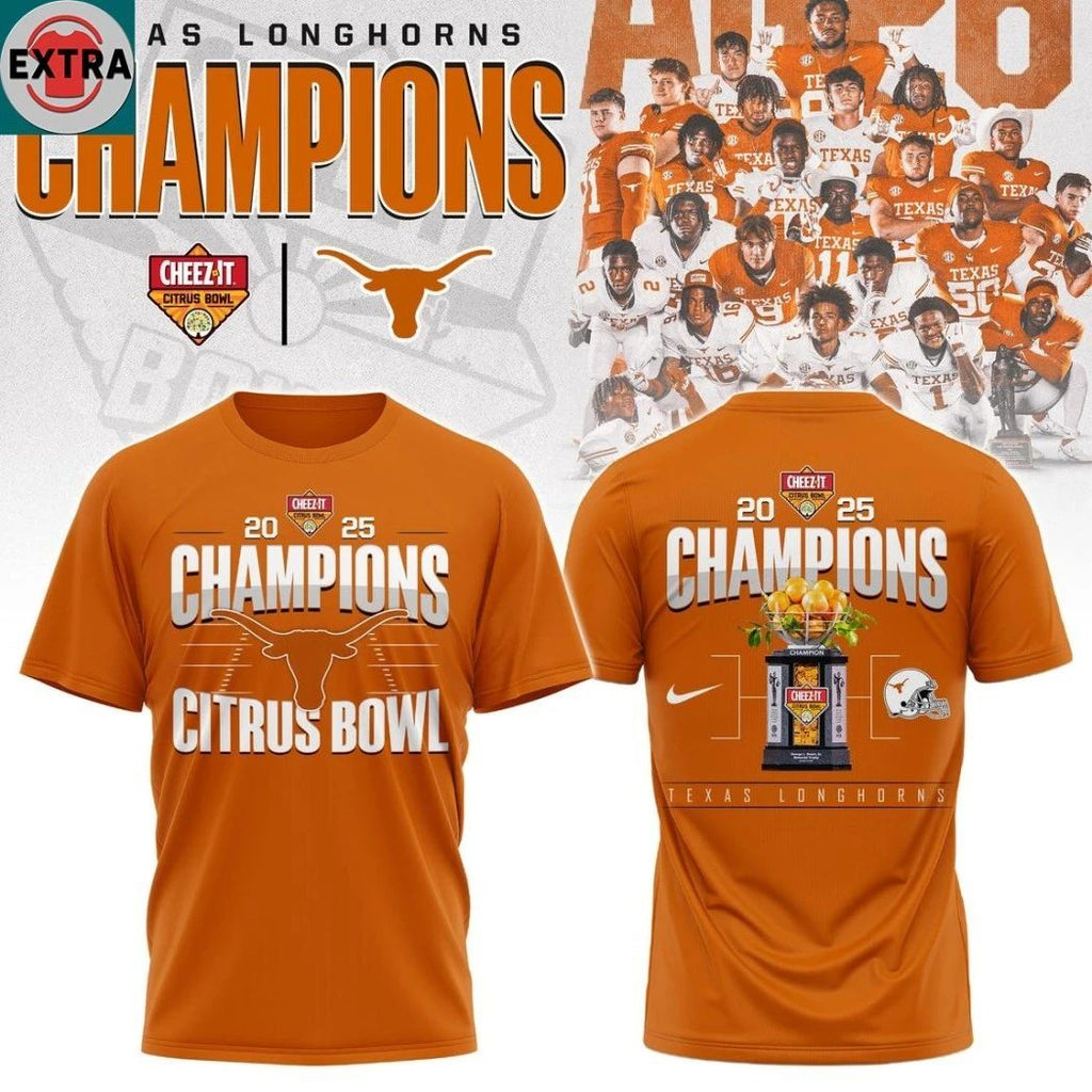 Texas Longhorns Citrus Bowl Champions 2025 Football Title Logo Hoodie T-Shirt