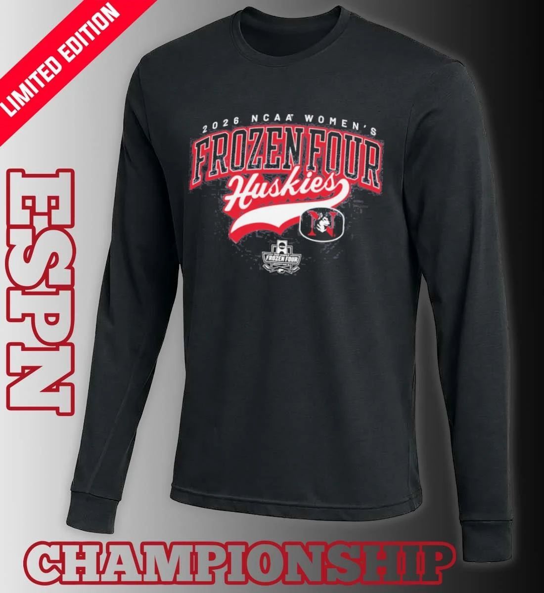 Northeastern Huskies 2026 NCAA Women’s Ice Hockey Frozen Four Shirt
