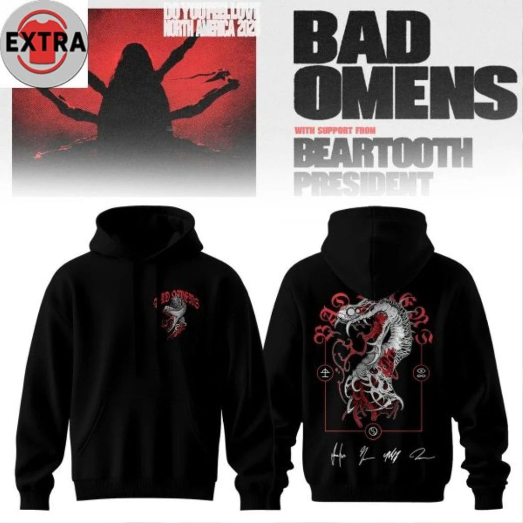 Original Bad Omens Do You Feel Love Tour 2026 Two Sided Hoodie T-Shirt