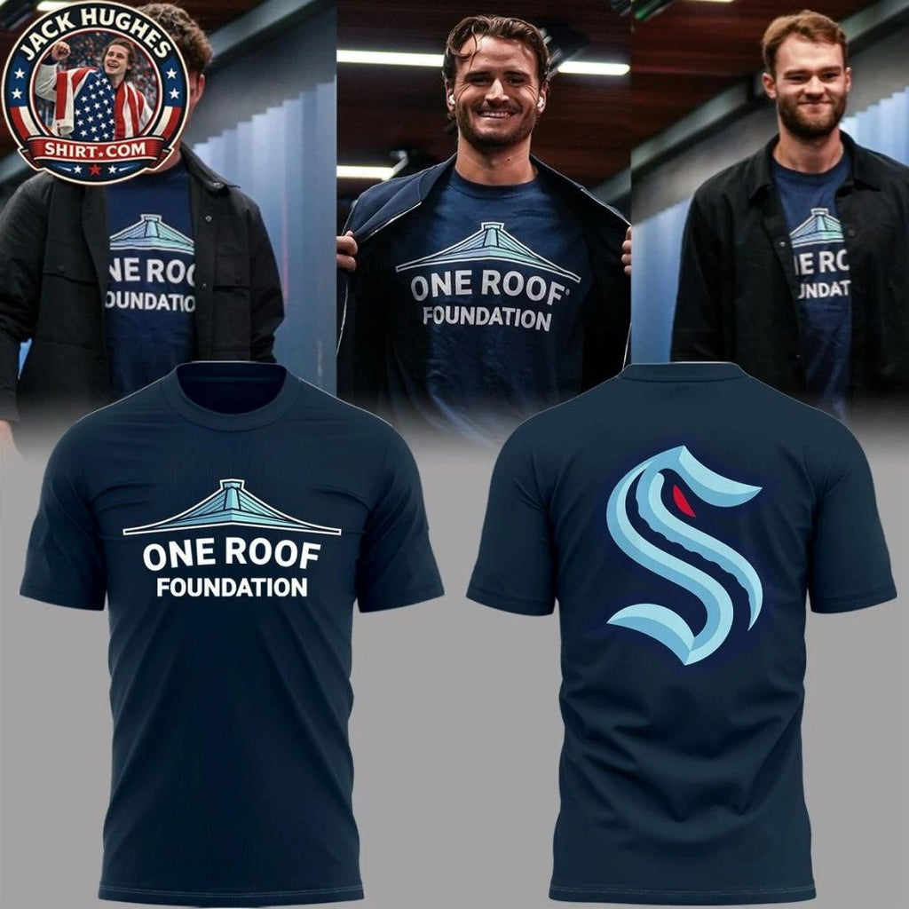 Seattle Kraken One Roof Foundation 2026 All For Love Logo Two Sided T-Shirt
