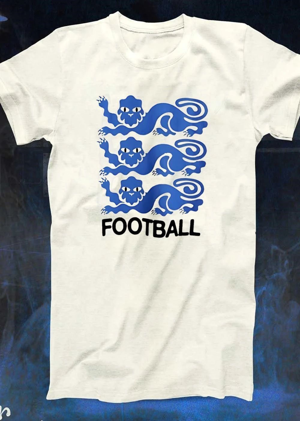 Three Blue Lions England Football T-Shirt