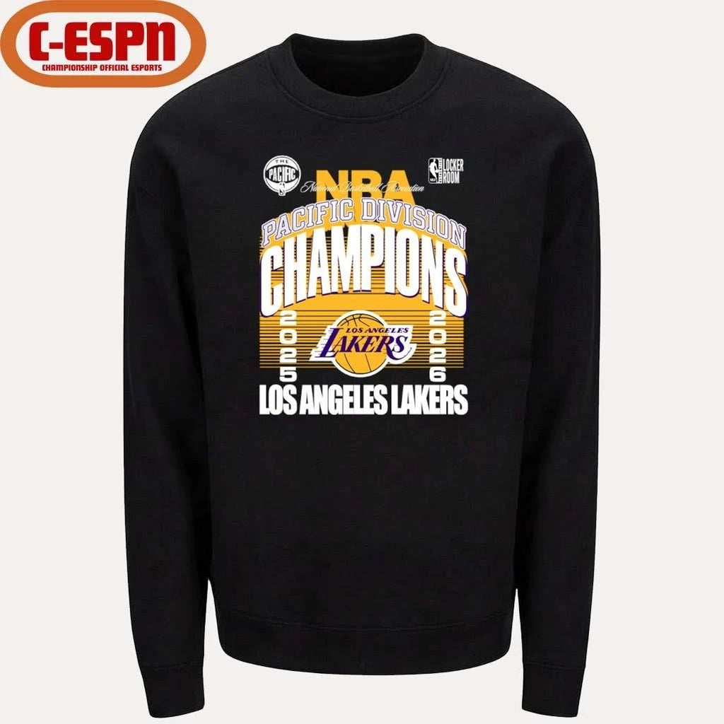 Los Angeles Lakers 2026 NBA Pacific Division Champions Locker Room T-Shirt