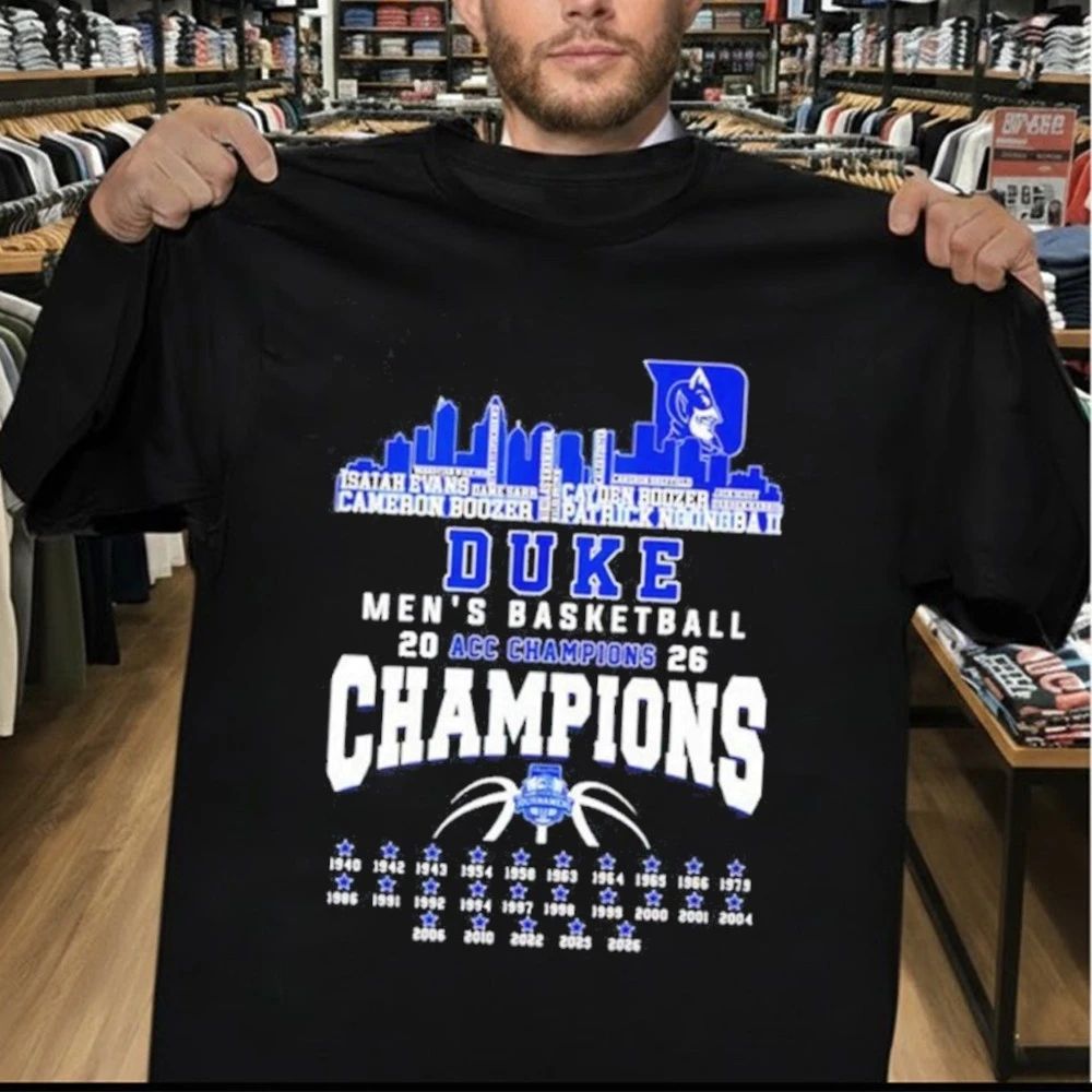 Duke Men’s Basketball 2026 ACC Champions 25 Time city skyline Shirt