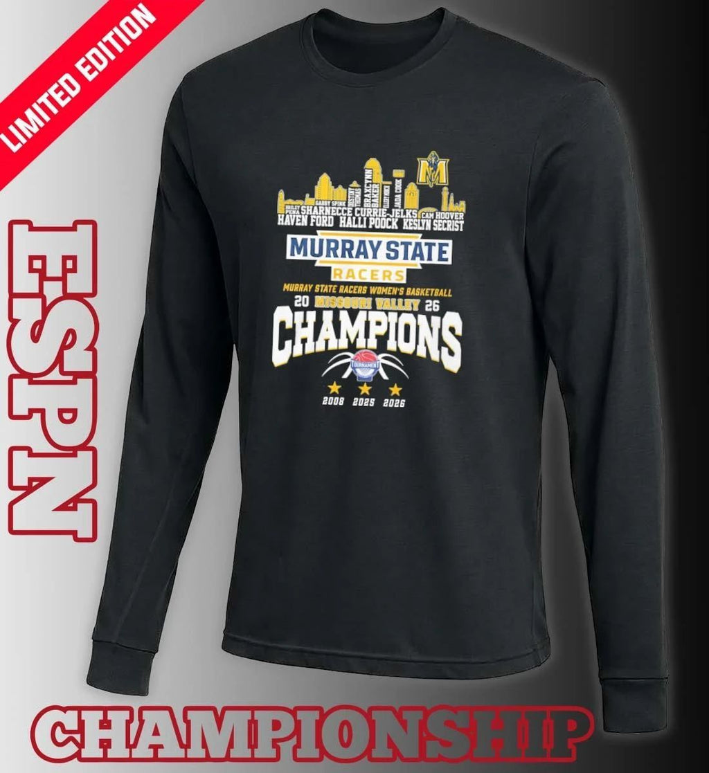 Murray State Women’s Basketball 2026 MVC Conference Champions Skyline Player Name Shirt