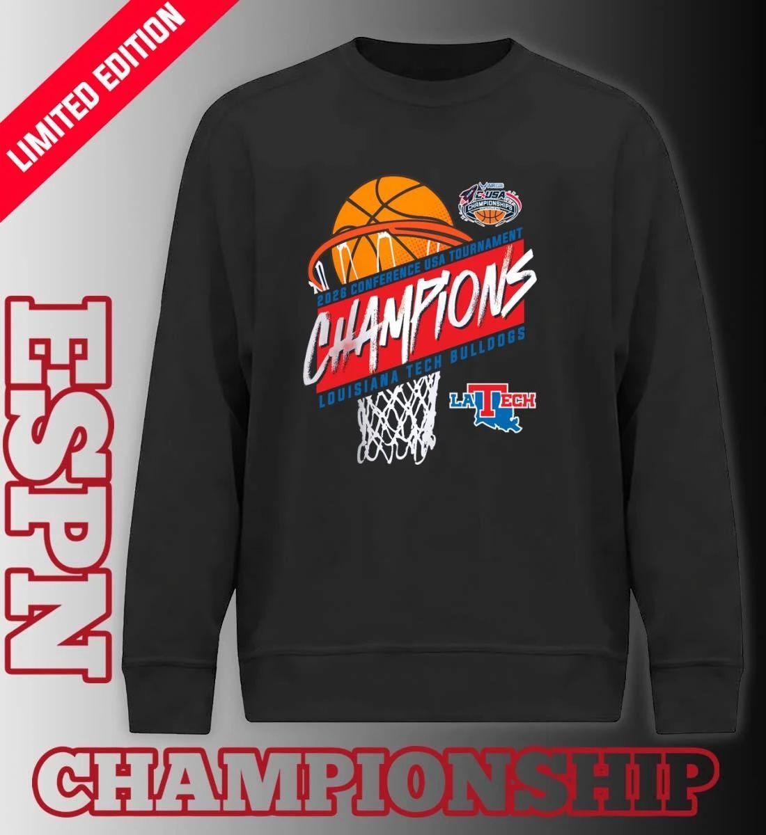 Louisiana Tech Men’s Basketball Conference USA Tournament Champions 2026 T-Shirt